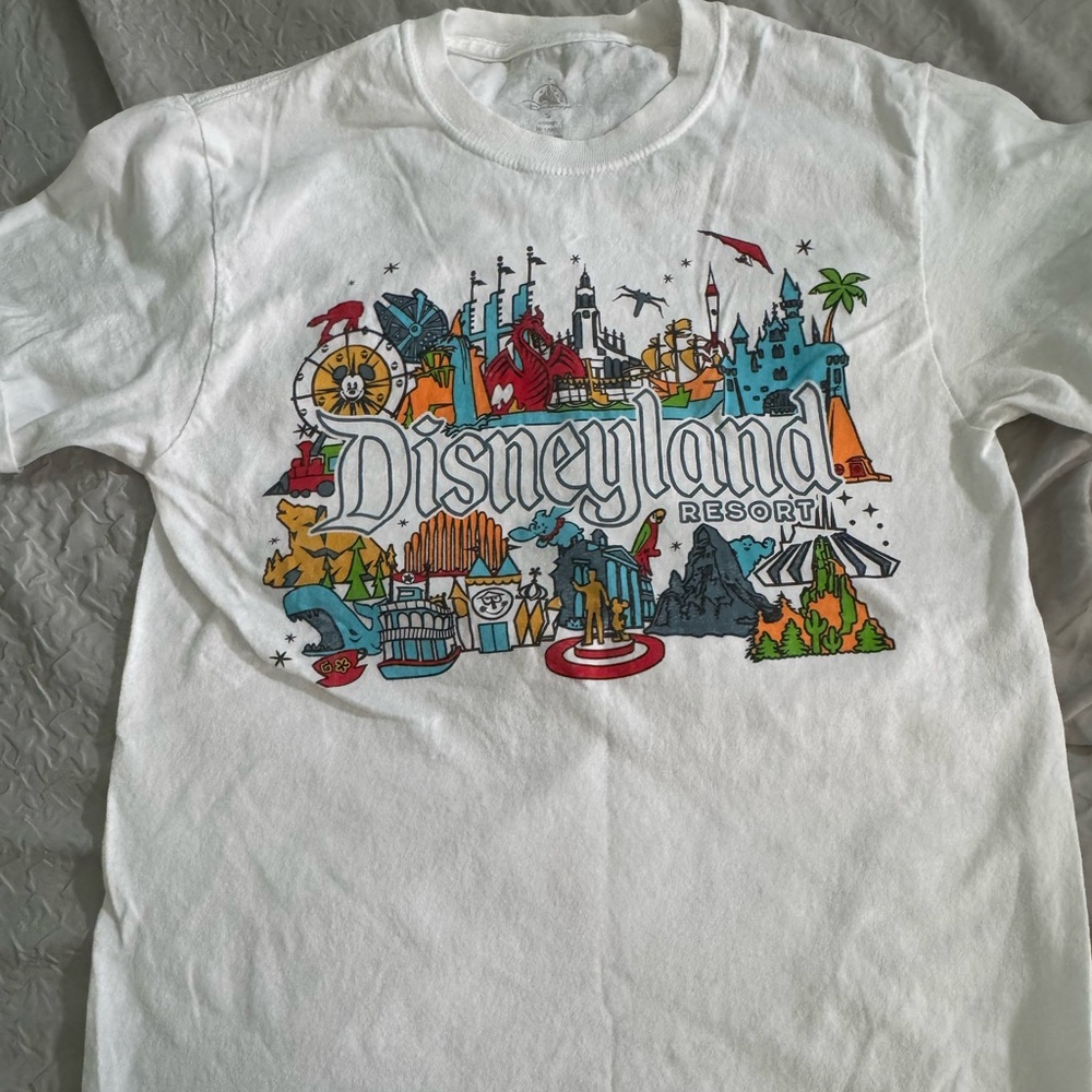 Disney White Graphic Tee with Colorful Design